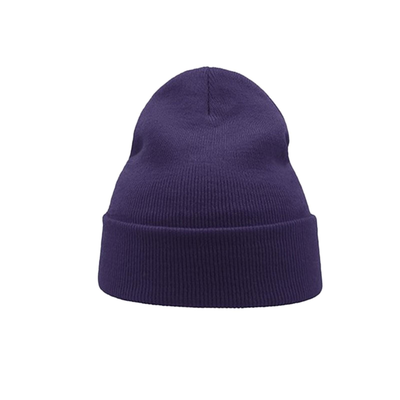 Wind Double Skin Beanie With Turn Up (Purple) 3/3