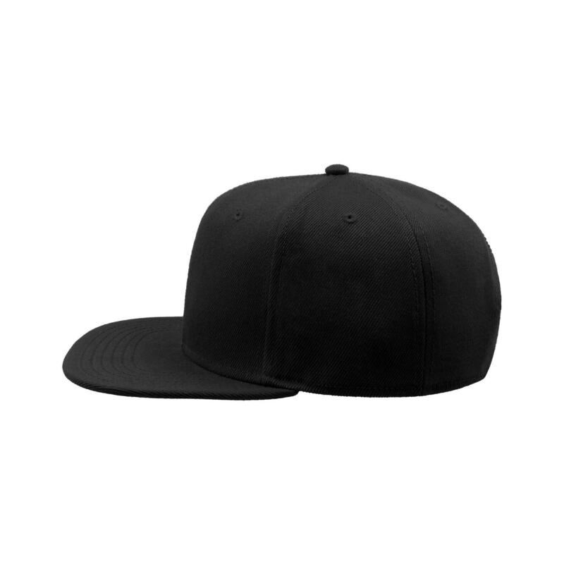 Kinder SnapbackKappe mit flachem Visier, 6 Paneele Damen und Herren Schwarz