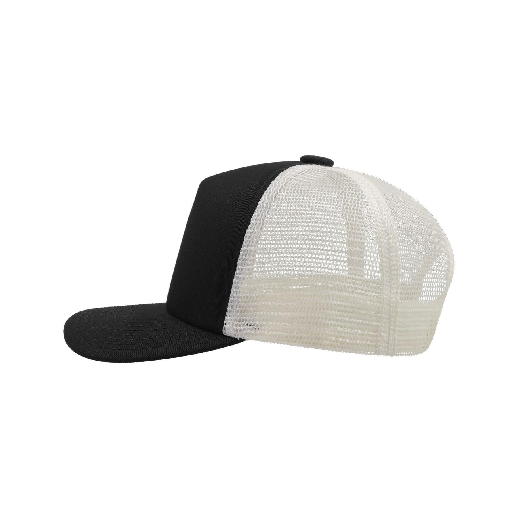 Record Mid Visor 5 Panel Trucker Cap (Black) 3/4