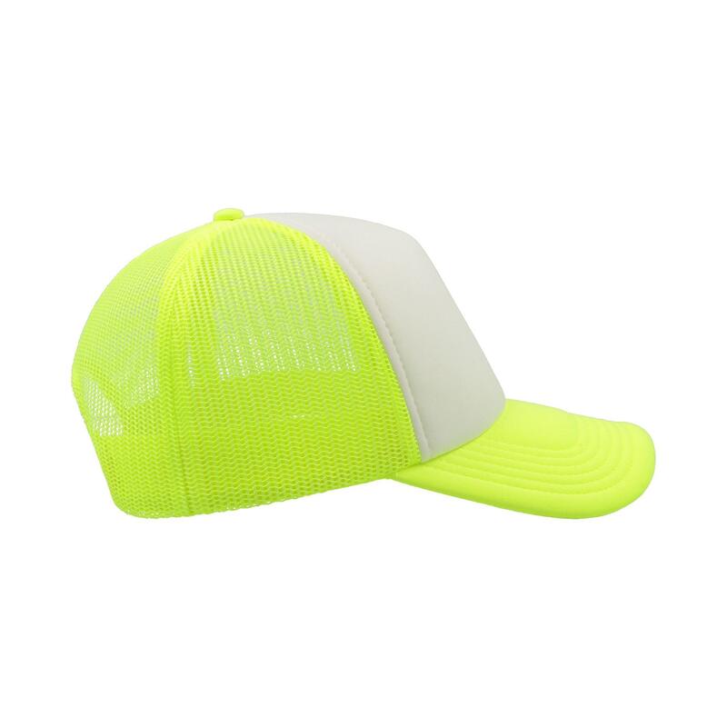 Casquette style trucker RAPPER Mixte (Jaune fluo / blanc)