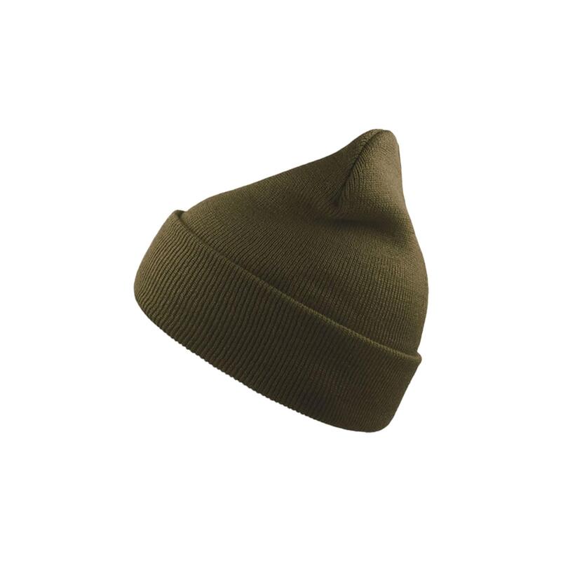 Wind Double Skin Beanie With Turn Up (Olive)
