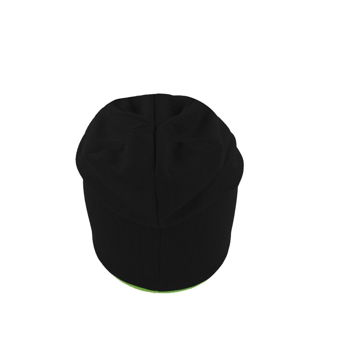 Extreme Reversible Jersey Slouch Beanie (Black/Safety Green) 3/4