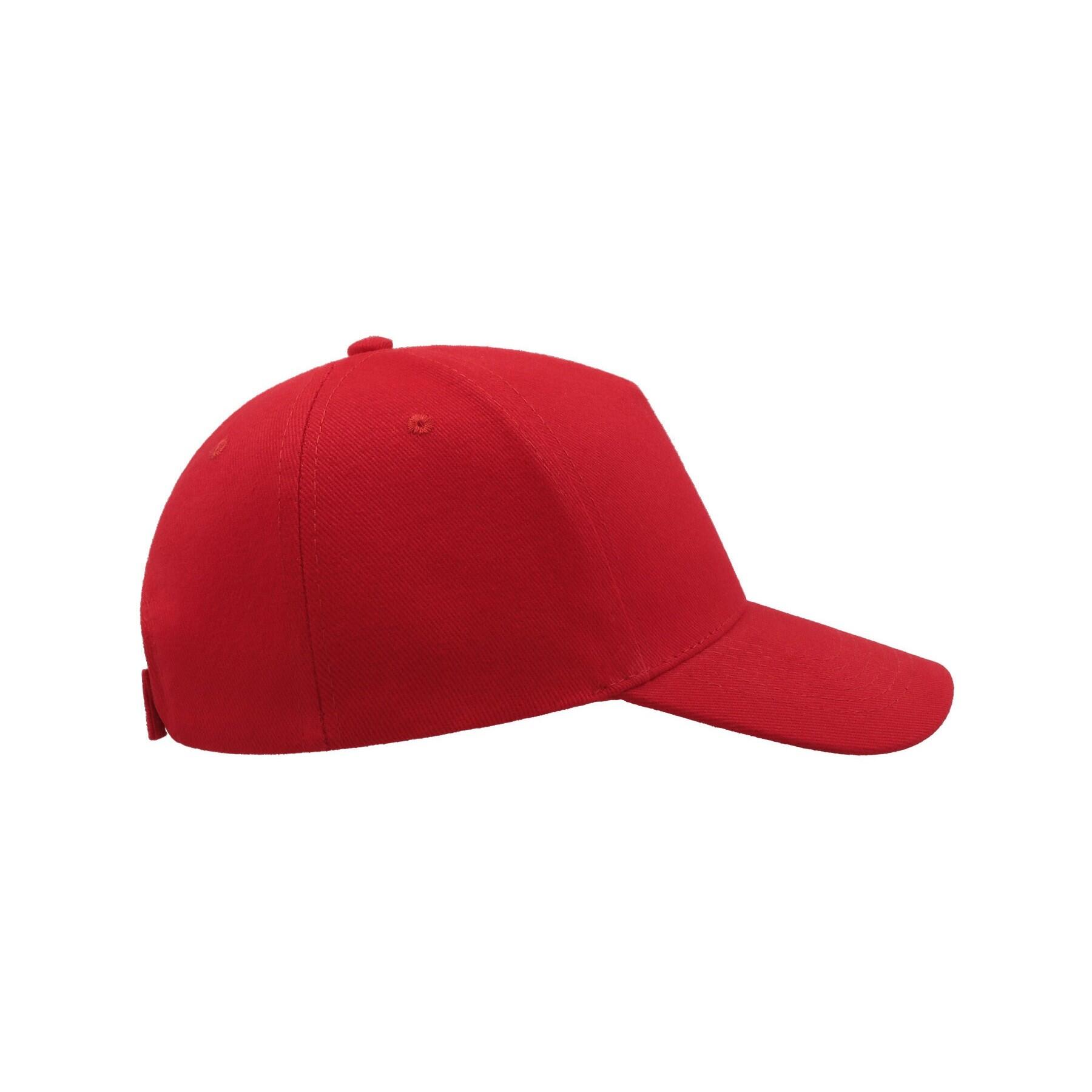 Liberty Five Heavy Brush Cotton 5 Panel Cap (Red) 4/5