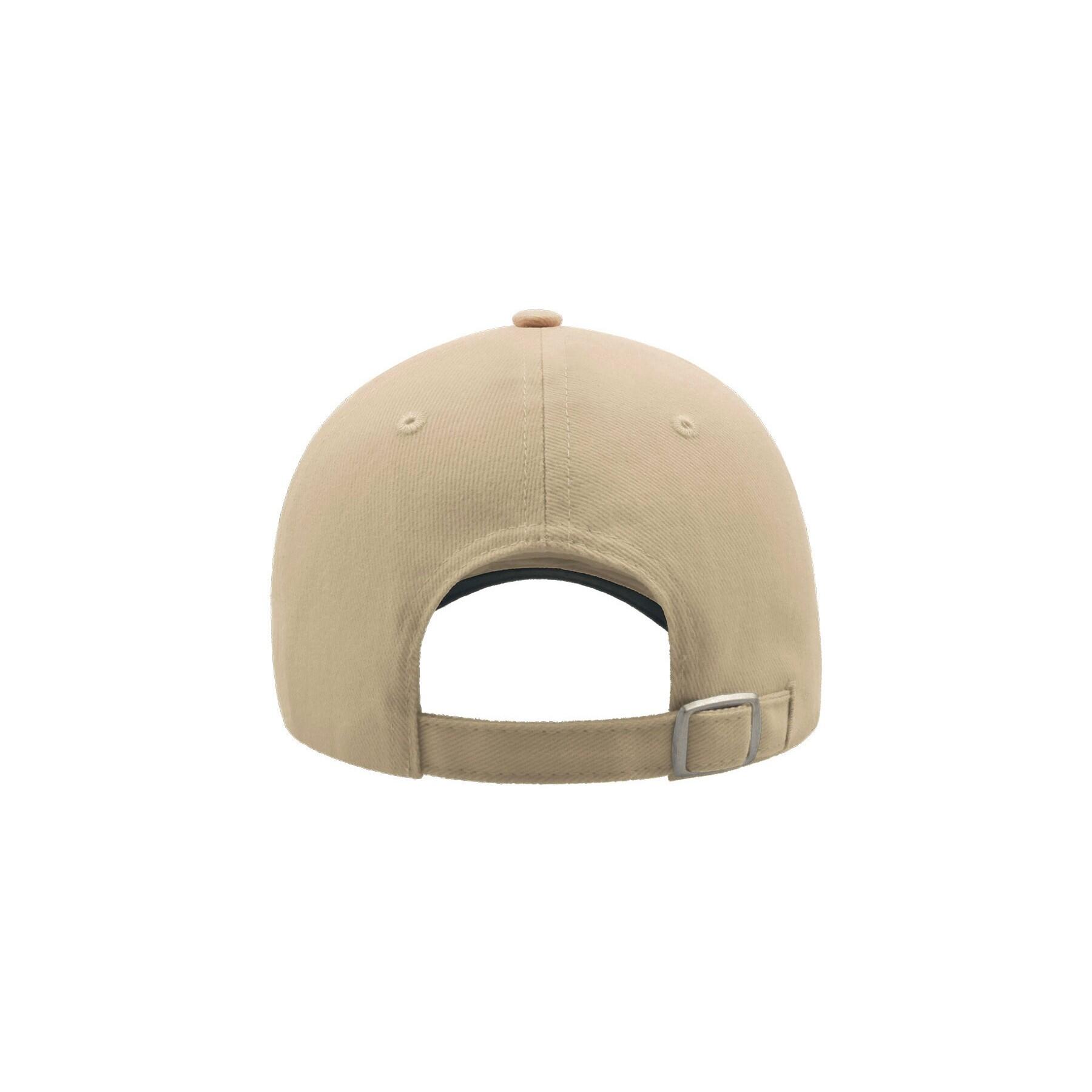 Liberty Sandwich Heavy Brush Cotton 6 Panel Cap (Natural/Navy) 2/4