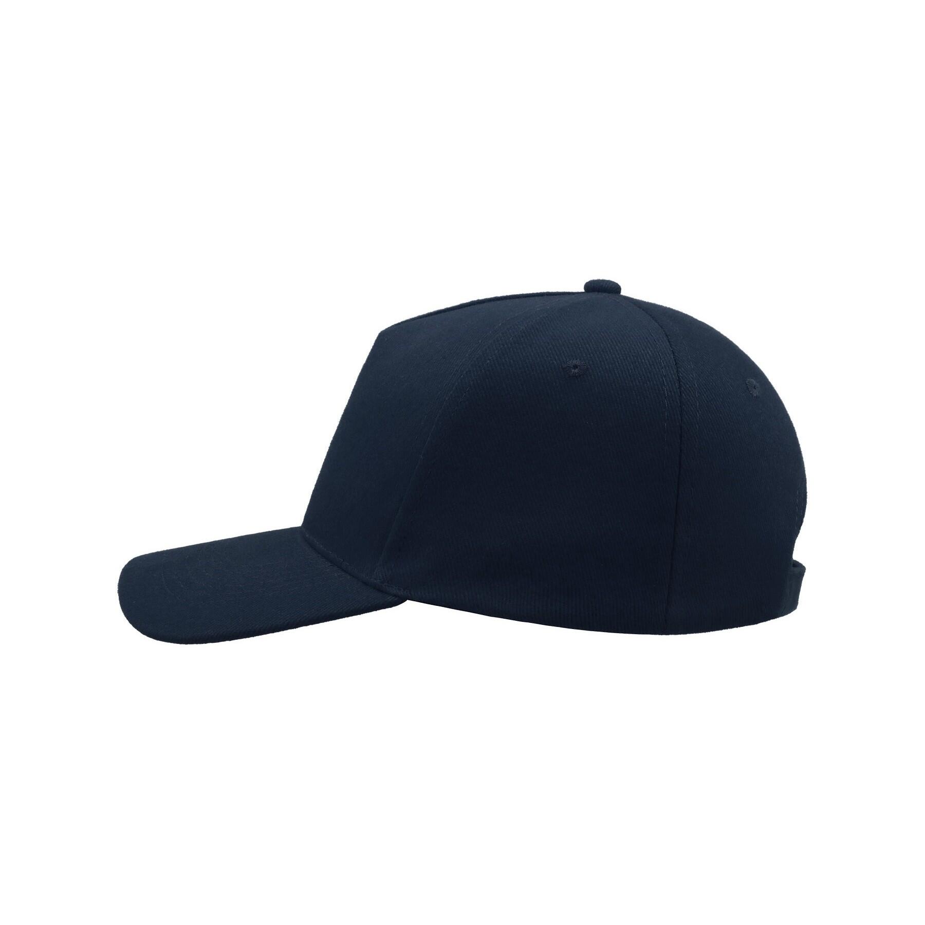 Liberty Five Buckle Heavy Brush Cotton 5 Panel Cap (Navy) 3/4