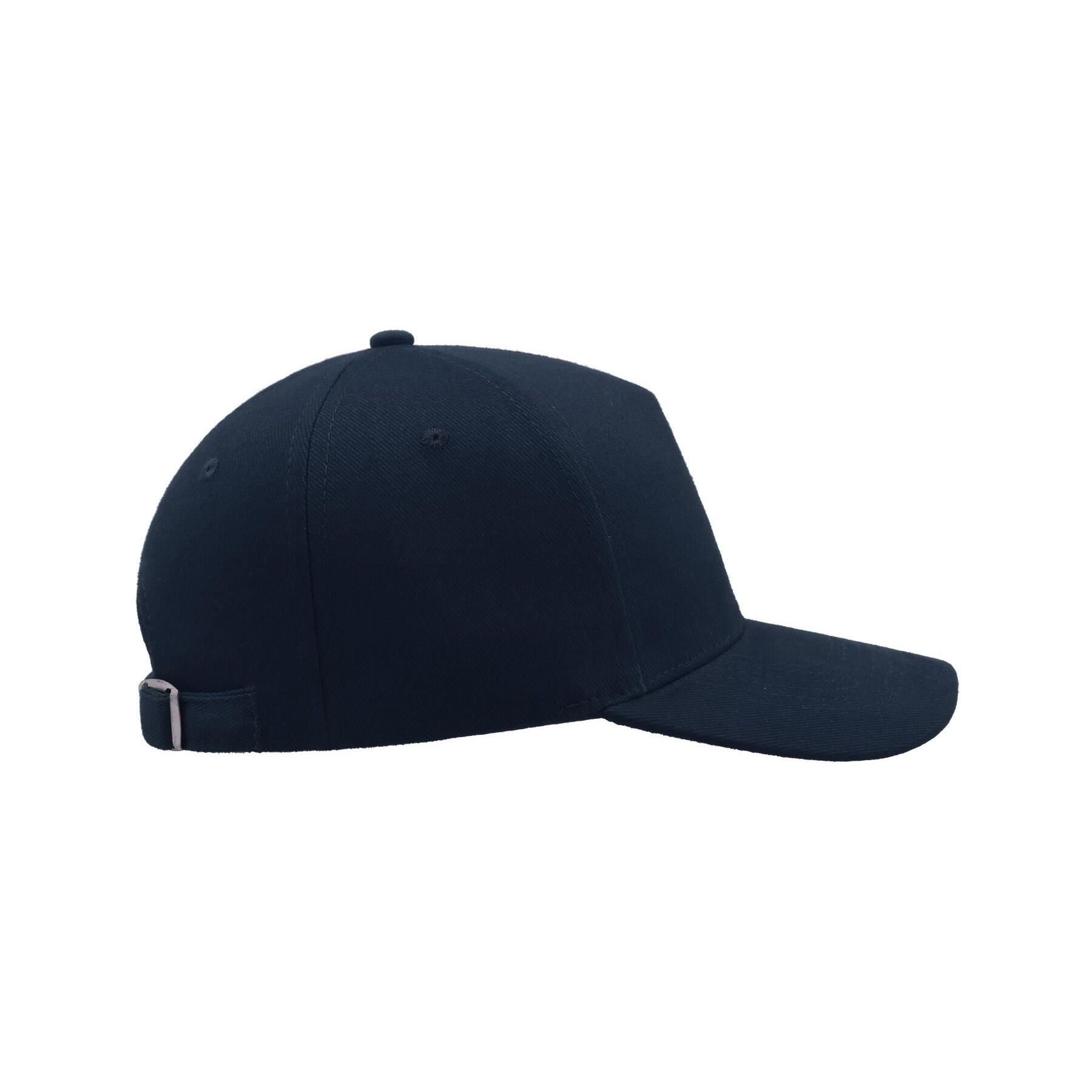 Liberty Five Buckle Heavy Brush Cotton 5 Panel Cap (Navy) 4/4