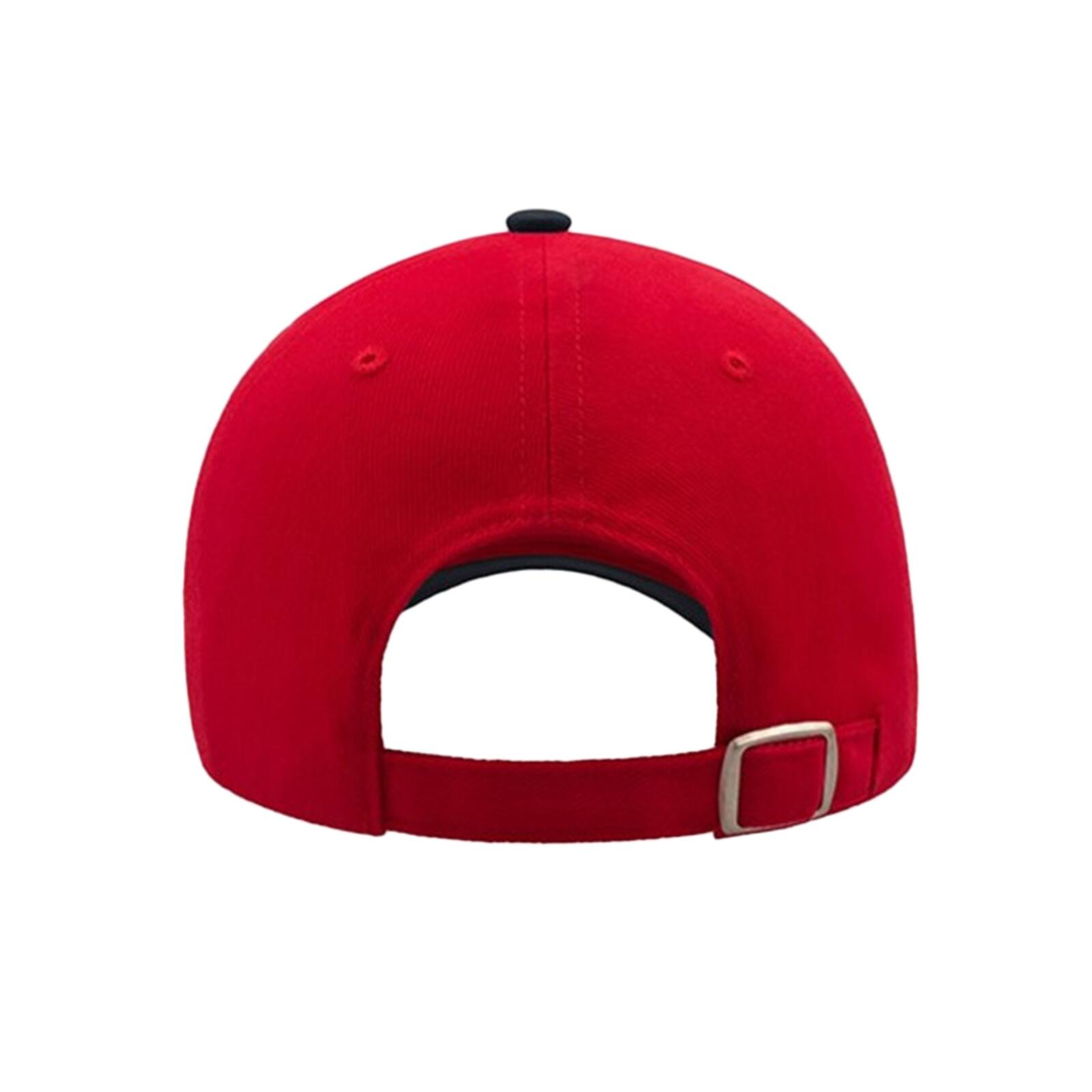 Liberty Sandwich Heavy Brush Cotton 6 Panel Cap (Red/Navy) 2/4