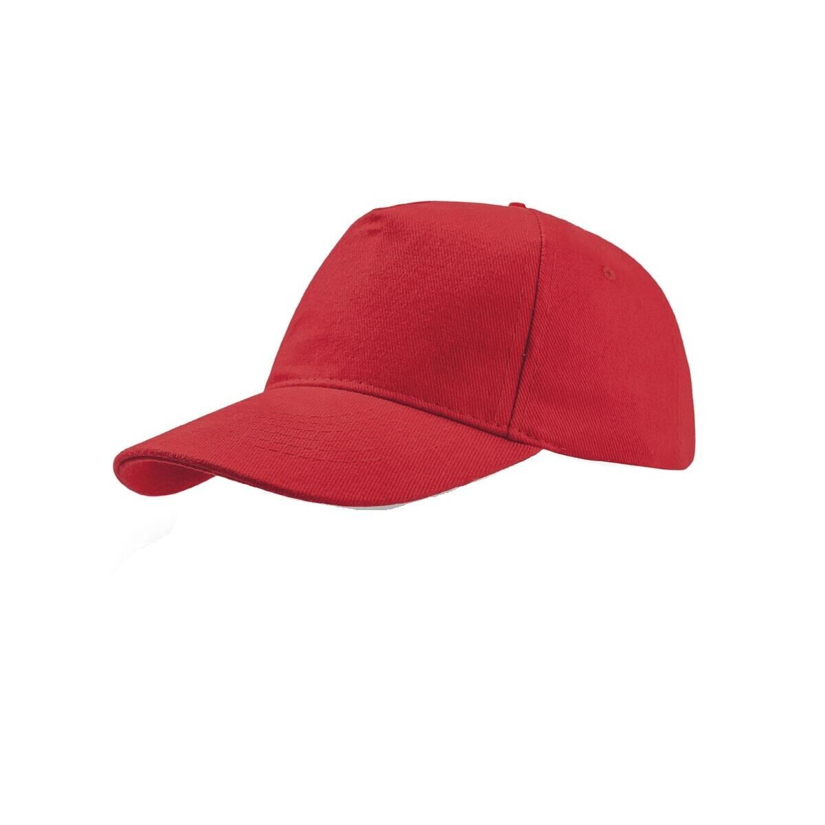 ATLANTIS Liberty Six Brushed Cotton 6 Panel Cap (Red)