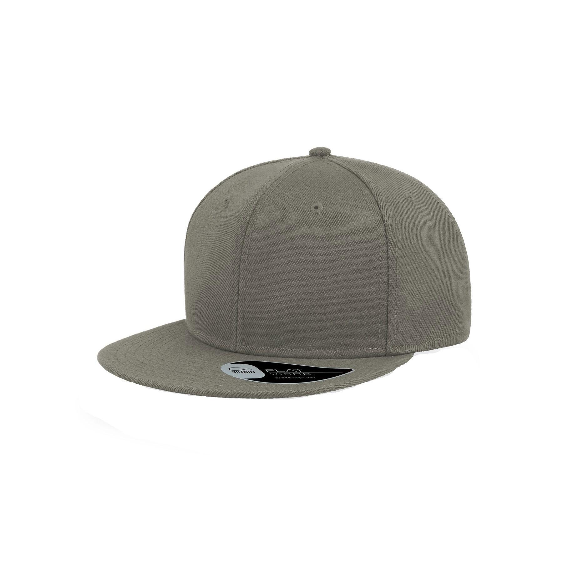 ATLANTIS Snap Back Flat Visor 6 Panel Cap (Grey)