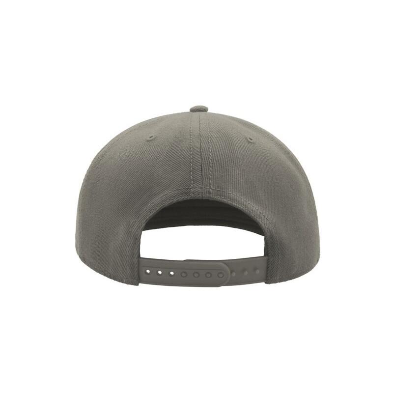 Snap Back Flat Visor 6 Panel Cap (Grey) 2/4