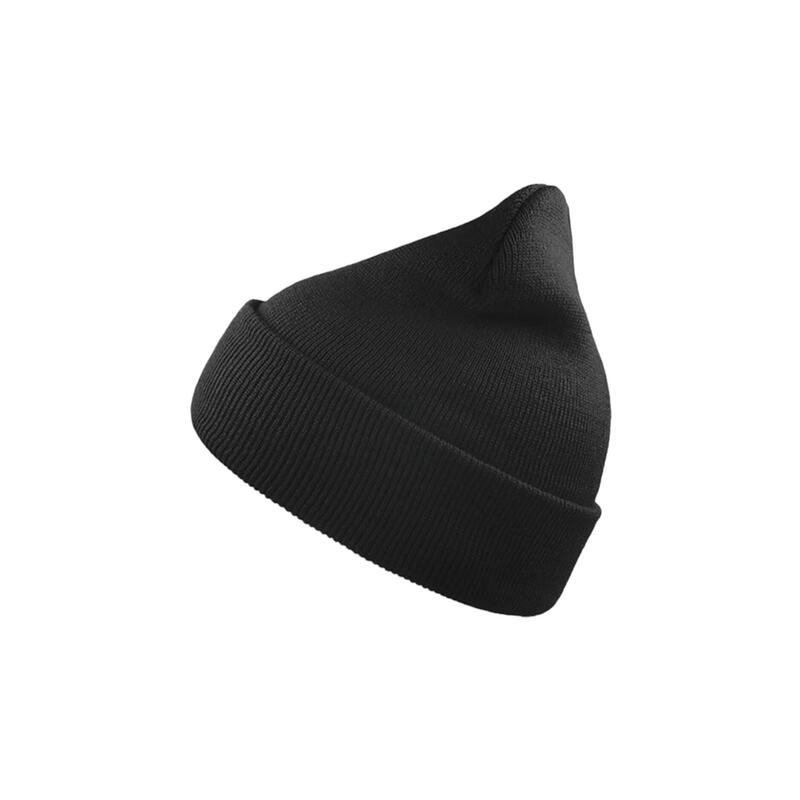 Wind Double Skin Beanie With Turn Up (Black)