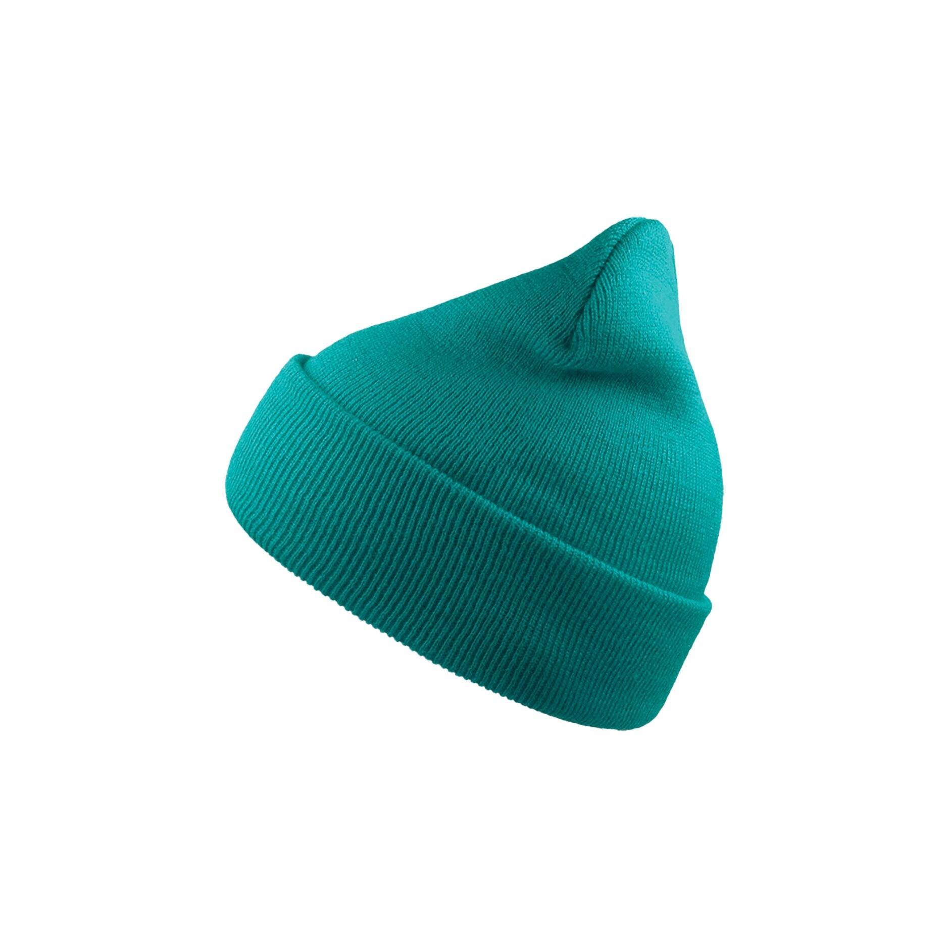 Wind Double Skin Beanie With Turn Up (Turquoise) 1/3