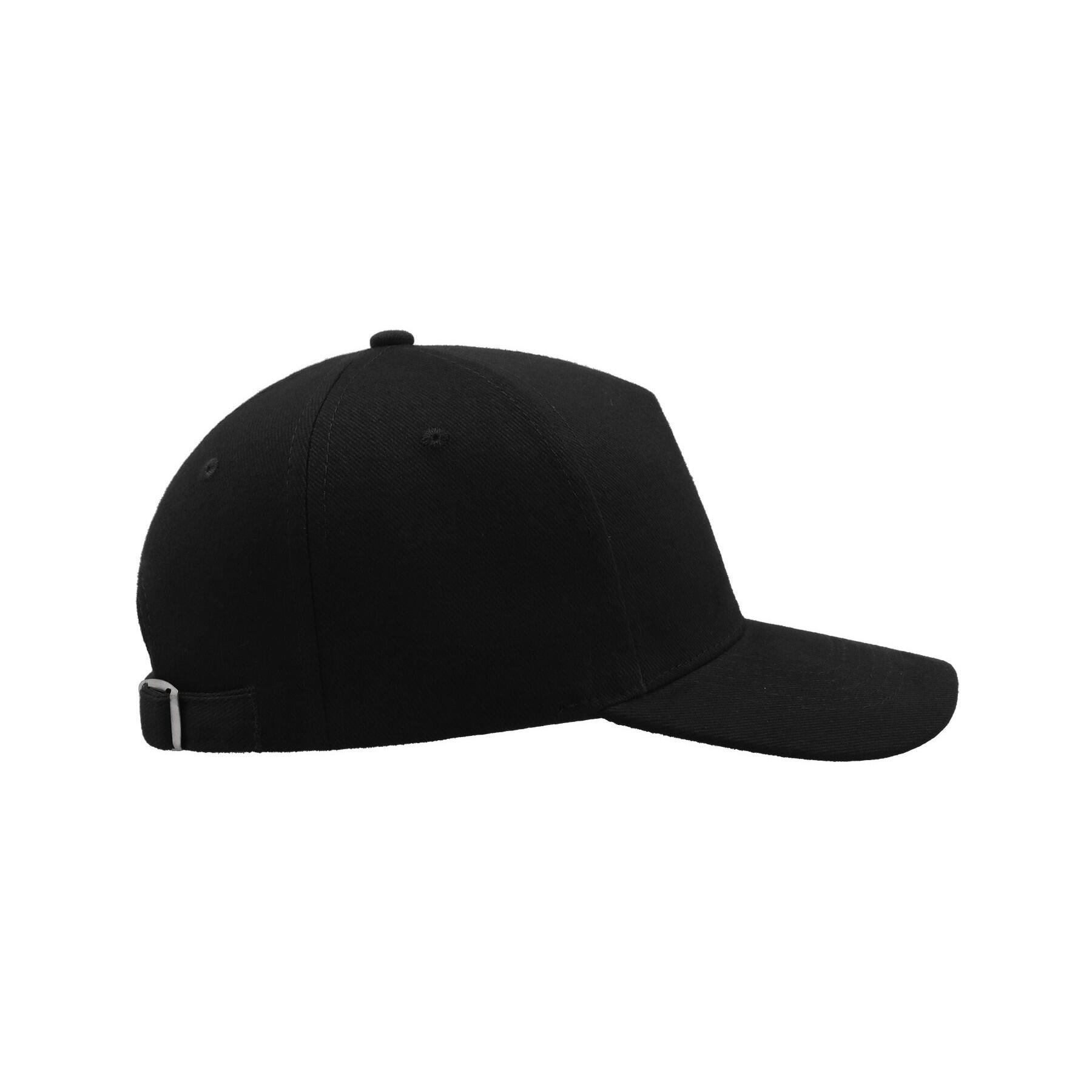 Liberty Five Buckle Heavy Brush Cotton 5 Panel Cap (Black) 4/4