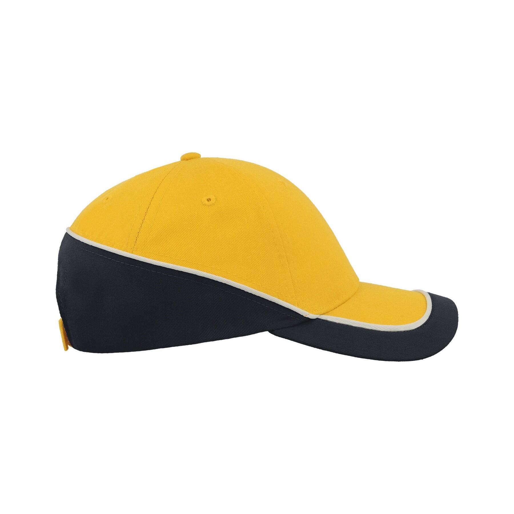 Racing Teamwear 6 Panel Cap (Yellow/Navy) 4/4