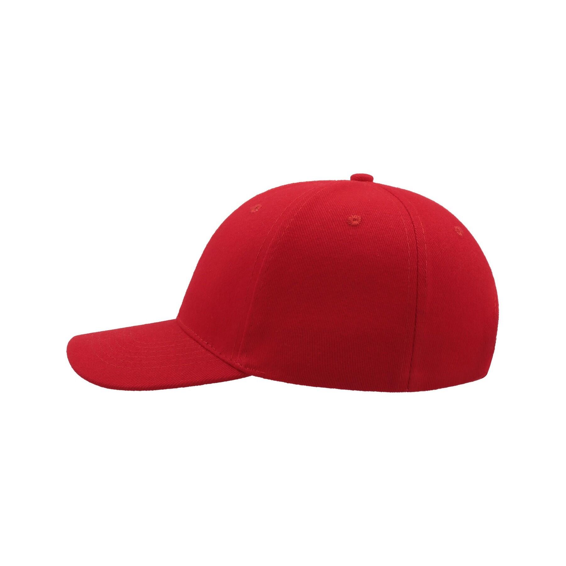 Liberty Six Brushed Cotton 6 Panel Cap (Red) 3/4