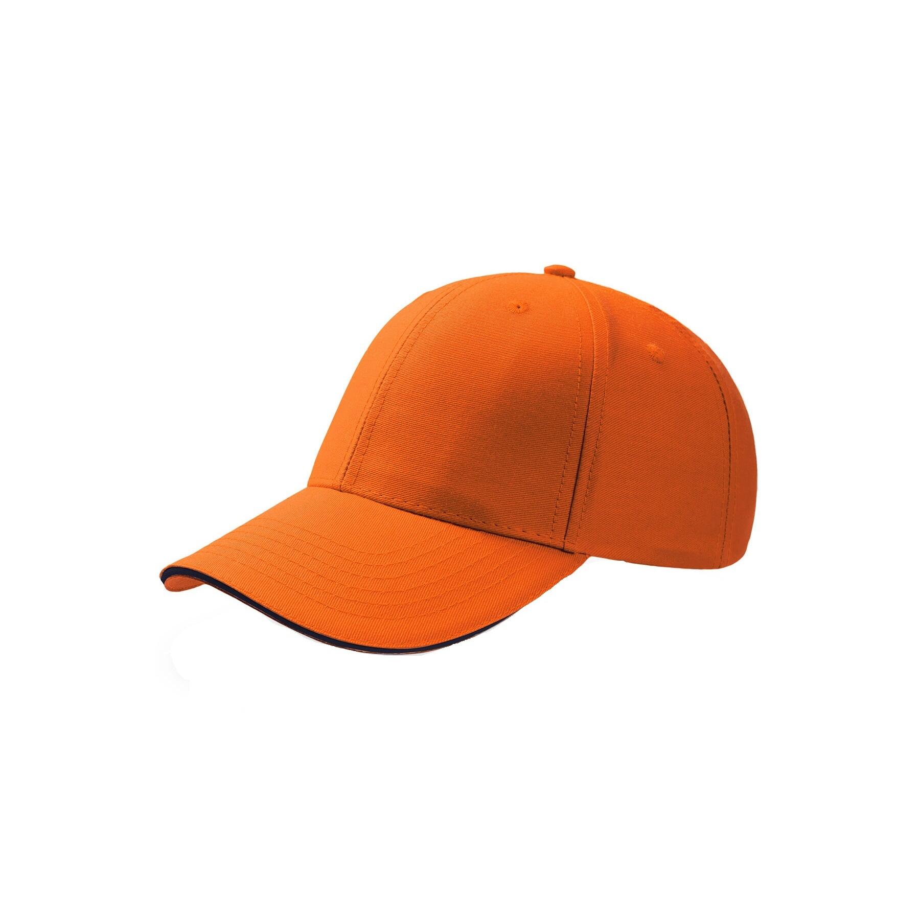 Sport Sandwich 6 Panel Baseball Cap (Orange) 1/4