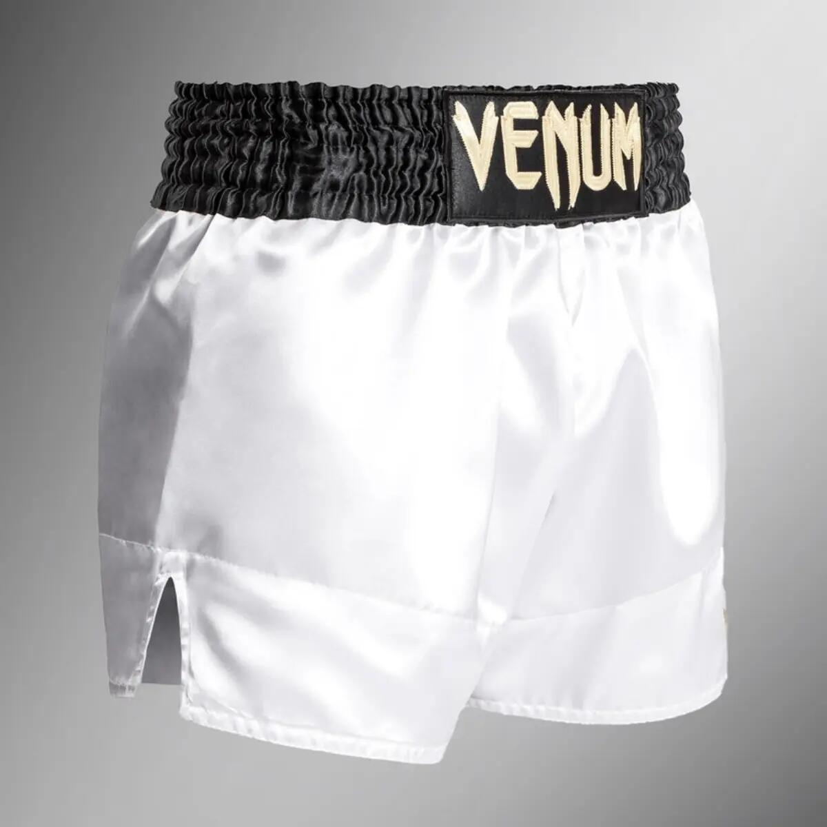 Pantalones cortos clásicos Venum Muay Thai Blanco/Negro/Dorado Talla L 3/5