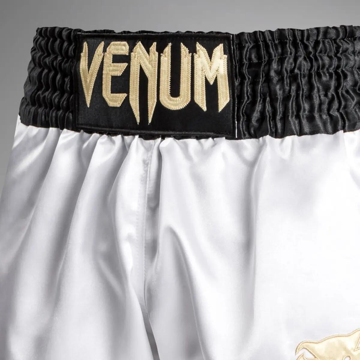 Pantalones cortos clásicos Venum Muay Thai Blanco/Negro/Dorado Talla L 2/5