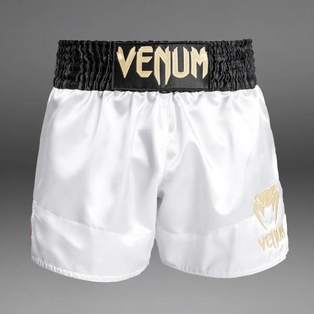 Venum Classic Muay Thai Shorts Black/White/Gold L