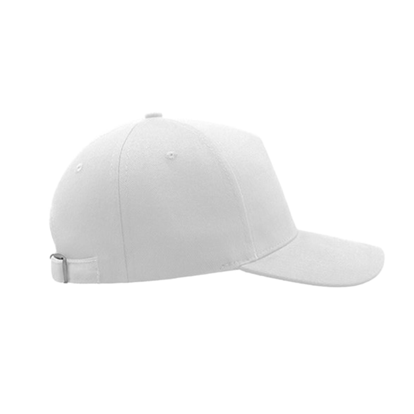 Liberty Five Buckle Heavy Brush Cotton 5 Panel Cap (White) 4/4