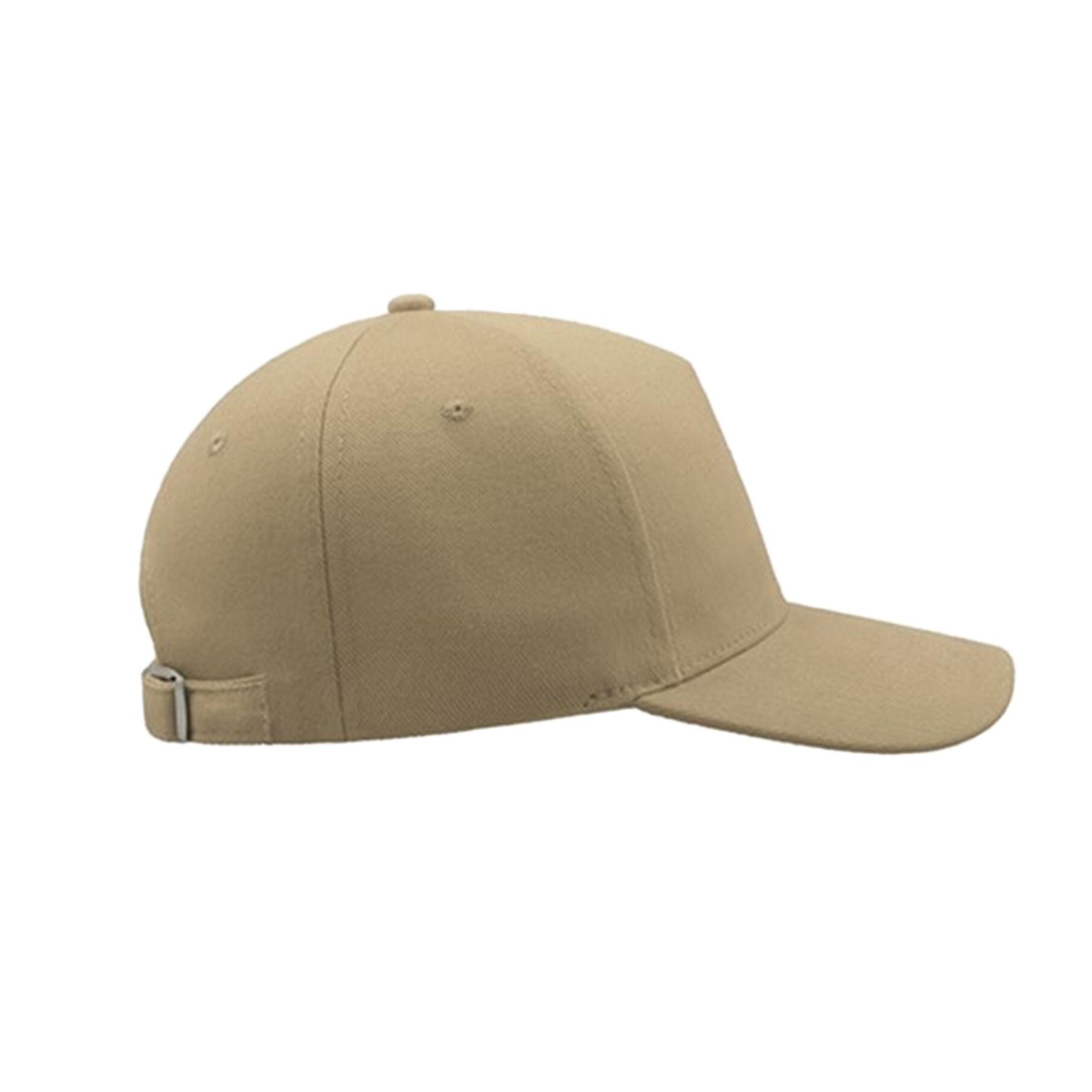 Liberty Five Buckle Heavy Brush Cotton 5 Panel Cap (Khaki) 4/4