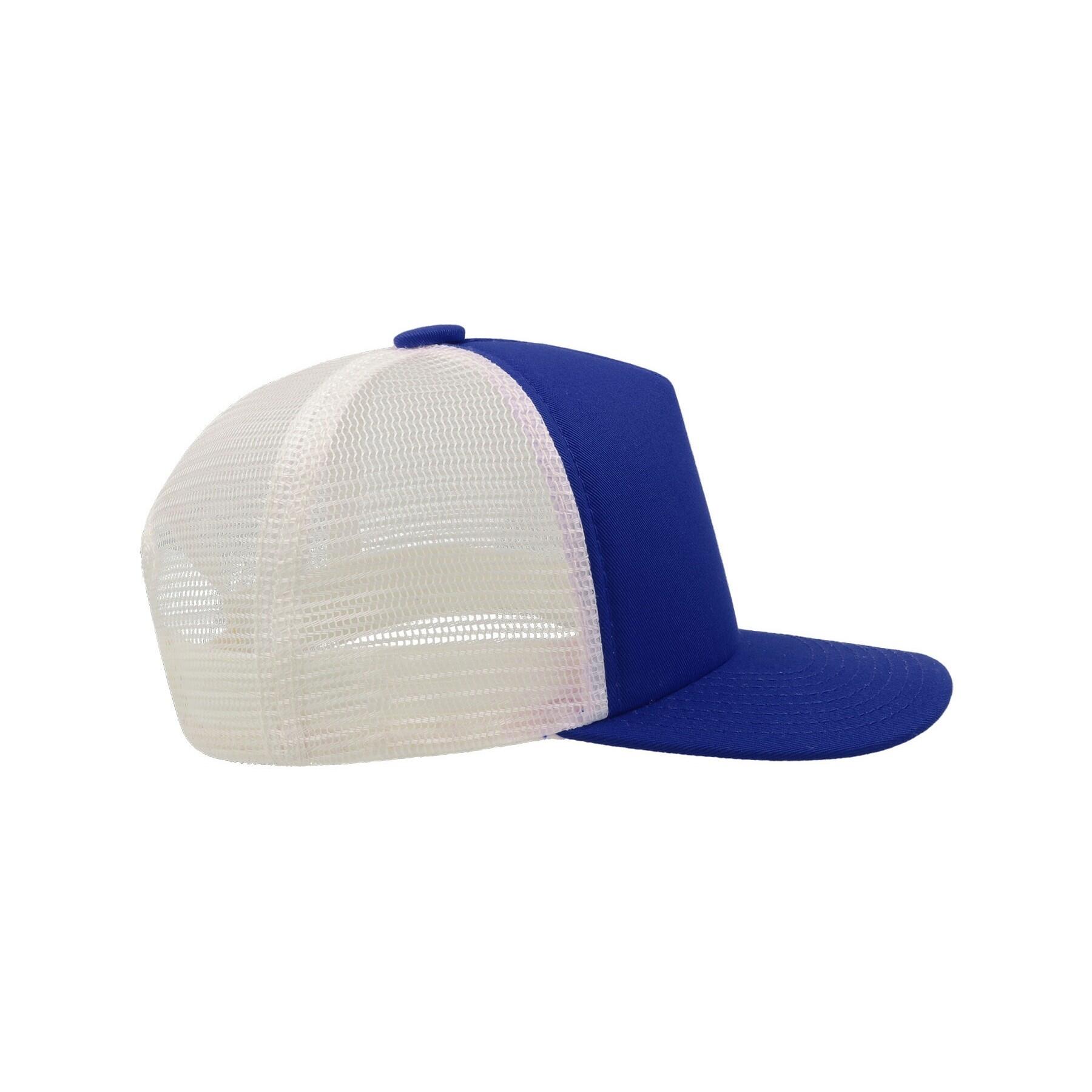 Record Mid Visor 5 Panel Trucker Cap (Royal) 4/4