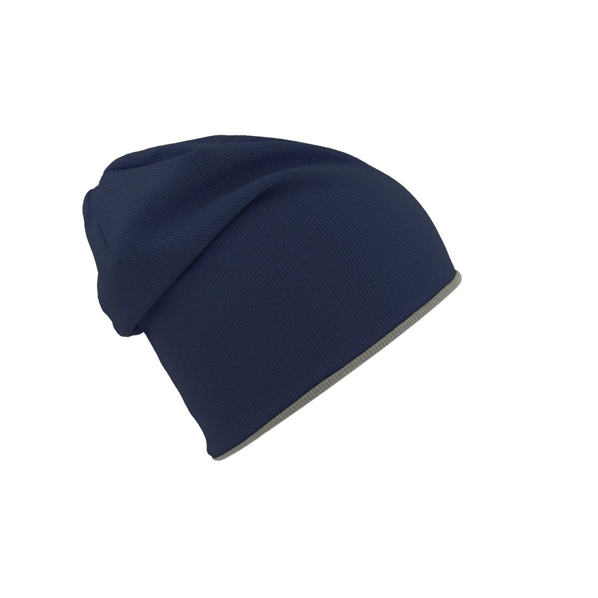 Extreme Reversible Jersey Slouch Beanie (Navy/Grey) 2/4