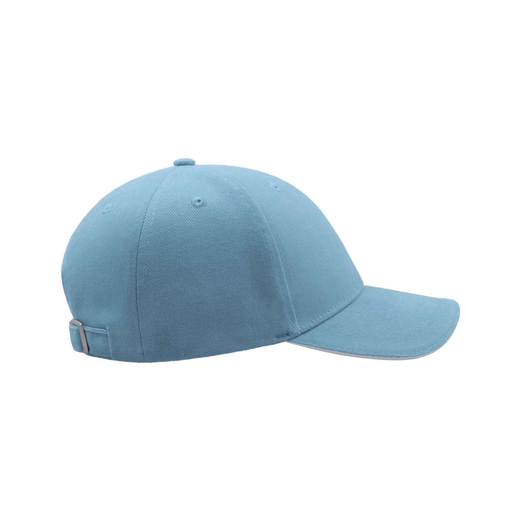 Liberty Sandwich Heavy Brush Cotton 6 Panel Cap (Light Blue) 4/4