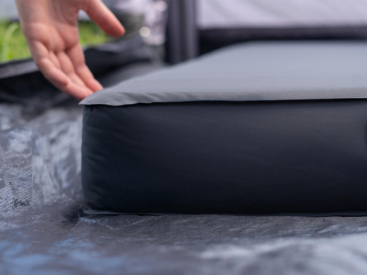 HIKENTURE Camping slaapmat voor 2 personen, dubbel/ultralicht, opblaasbaar dubbel luchtmatras, kleine verpakkingsmaat met pomp, extra brede slaapmat, 115 cm, voor outdoor, wandelen, trekking, blauw