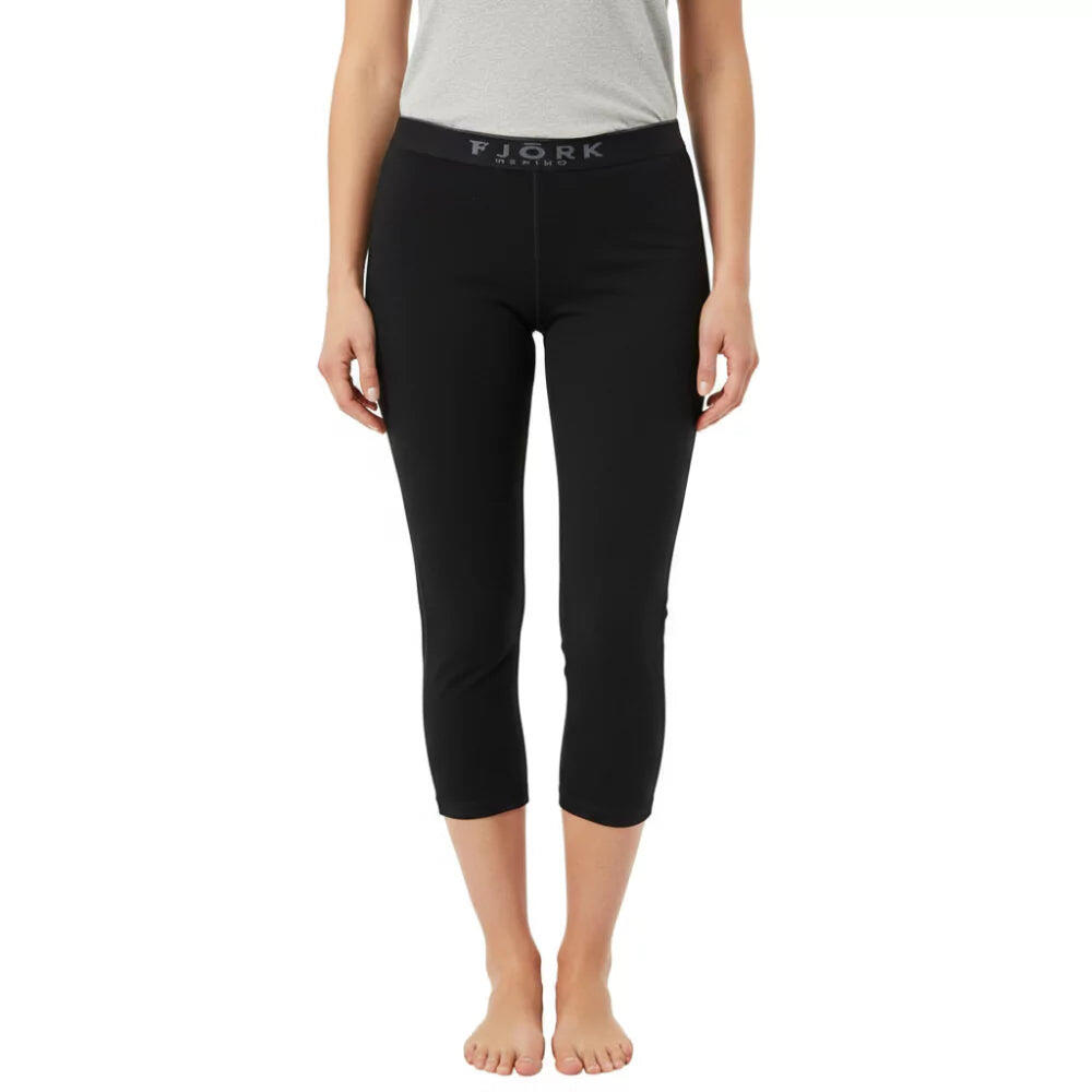 Fjork Merino - Legging Thermique 3/4 Femme 100% Laine De Mérinos - Bjork 210 - Legging - Noir - 36 Xs - Decathlon