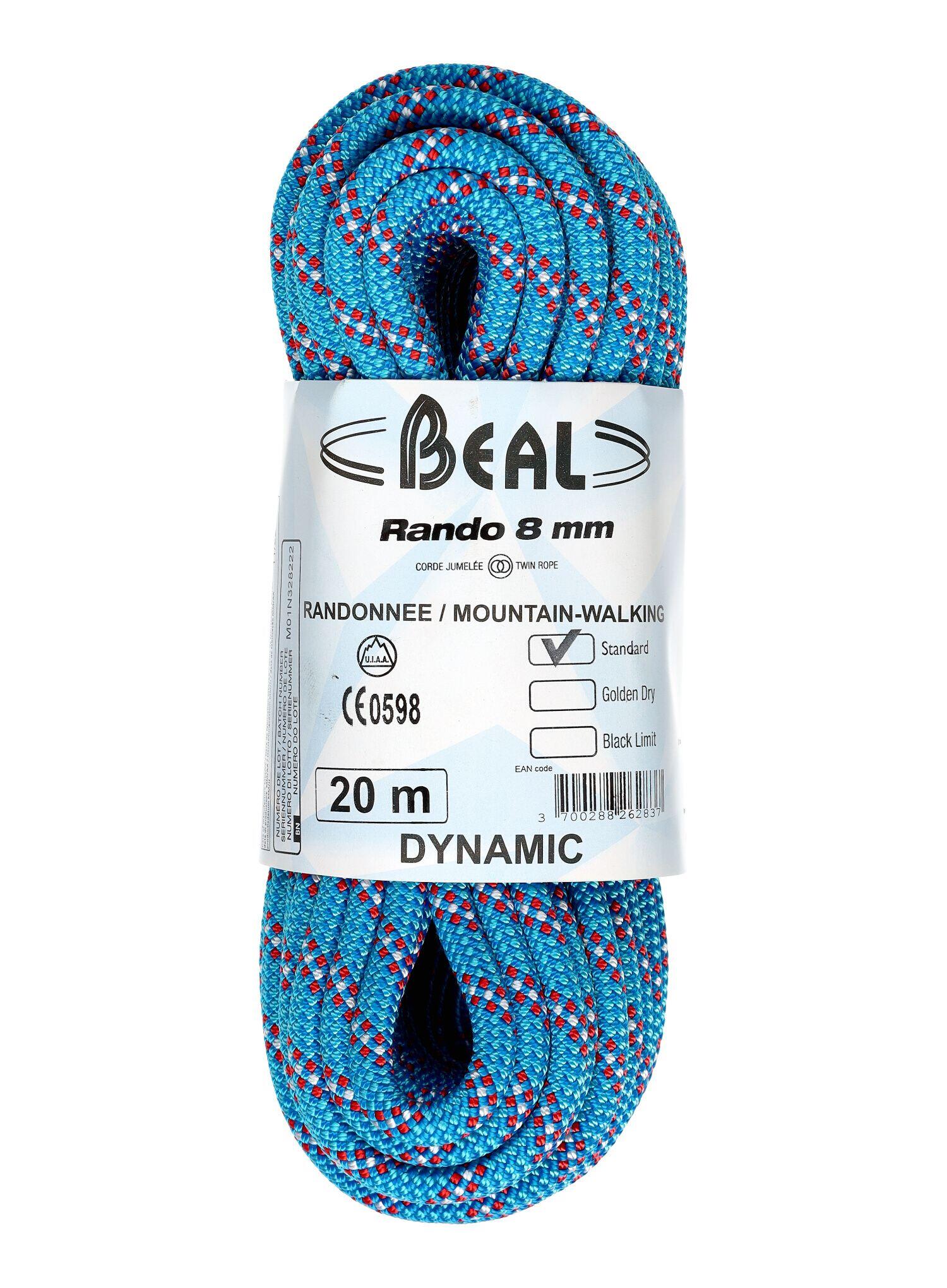 BEAL Rando 8 mm 20 m leichte kompakte Zwillingsseil für technische Wanderungen 1/7