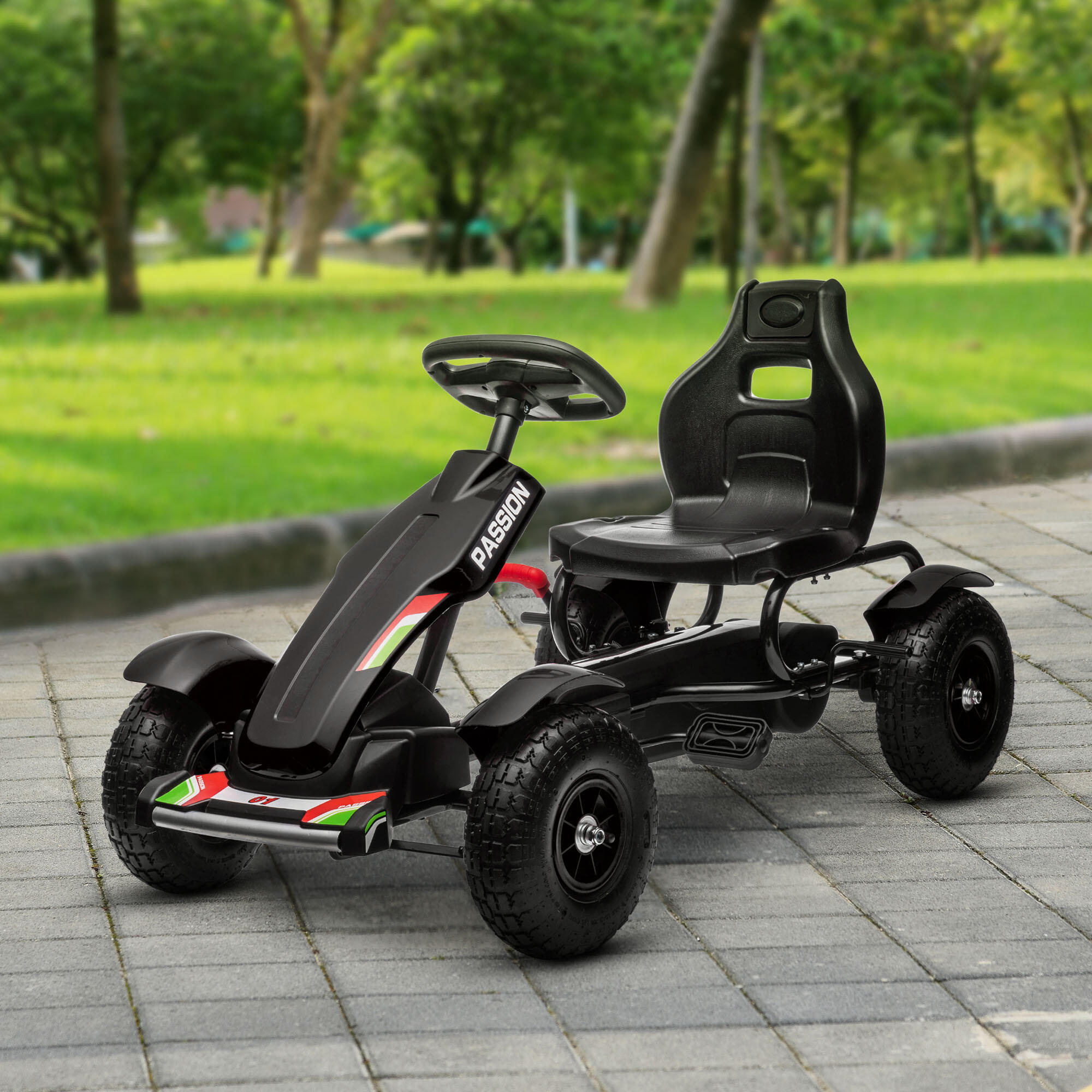 GoKart a Pedales HOMCOM 121x58x61 cm Negro 2/7