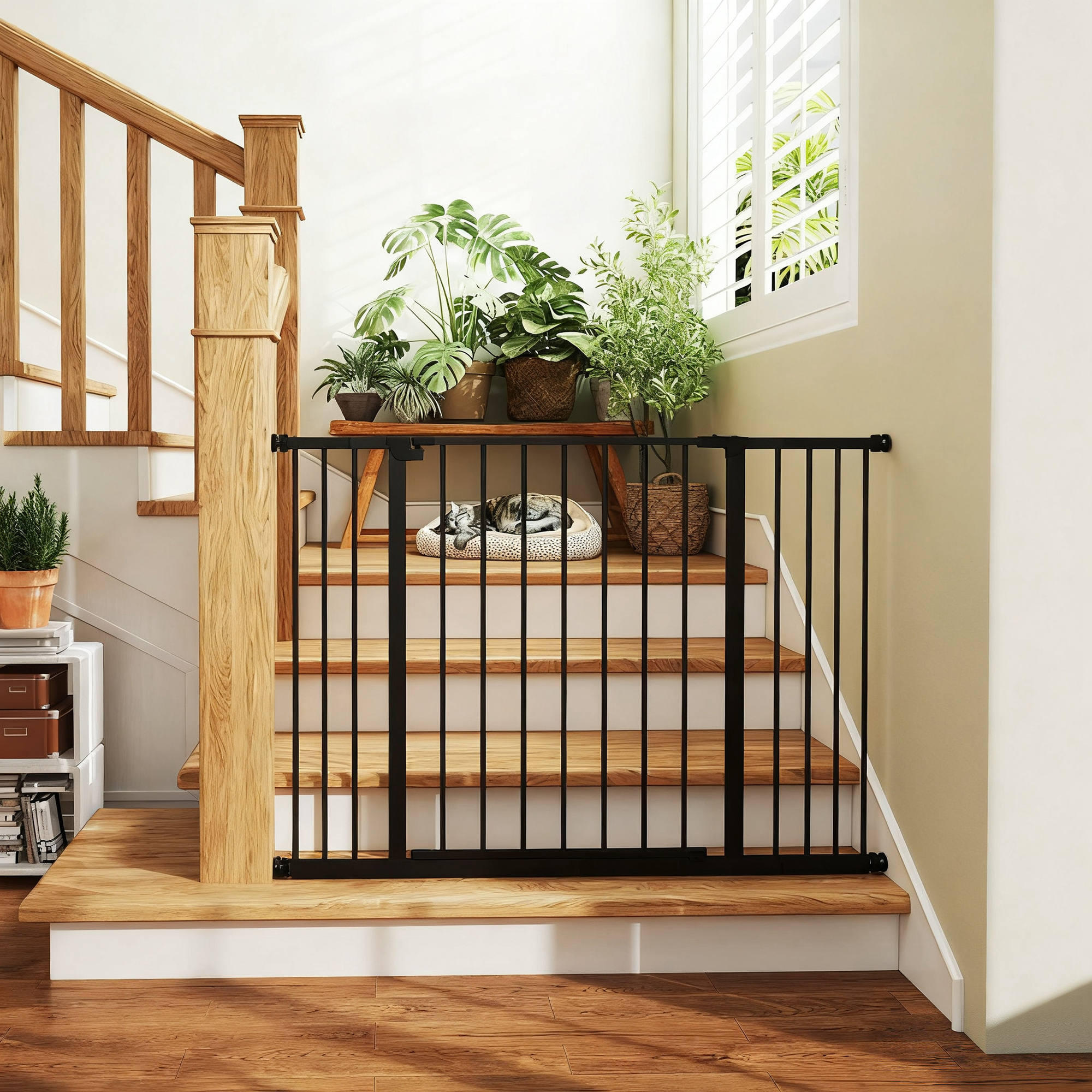 Barrera de Seguridad para Perros PawHut 107x76 cm Negro 4/7