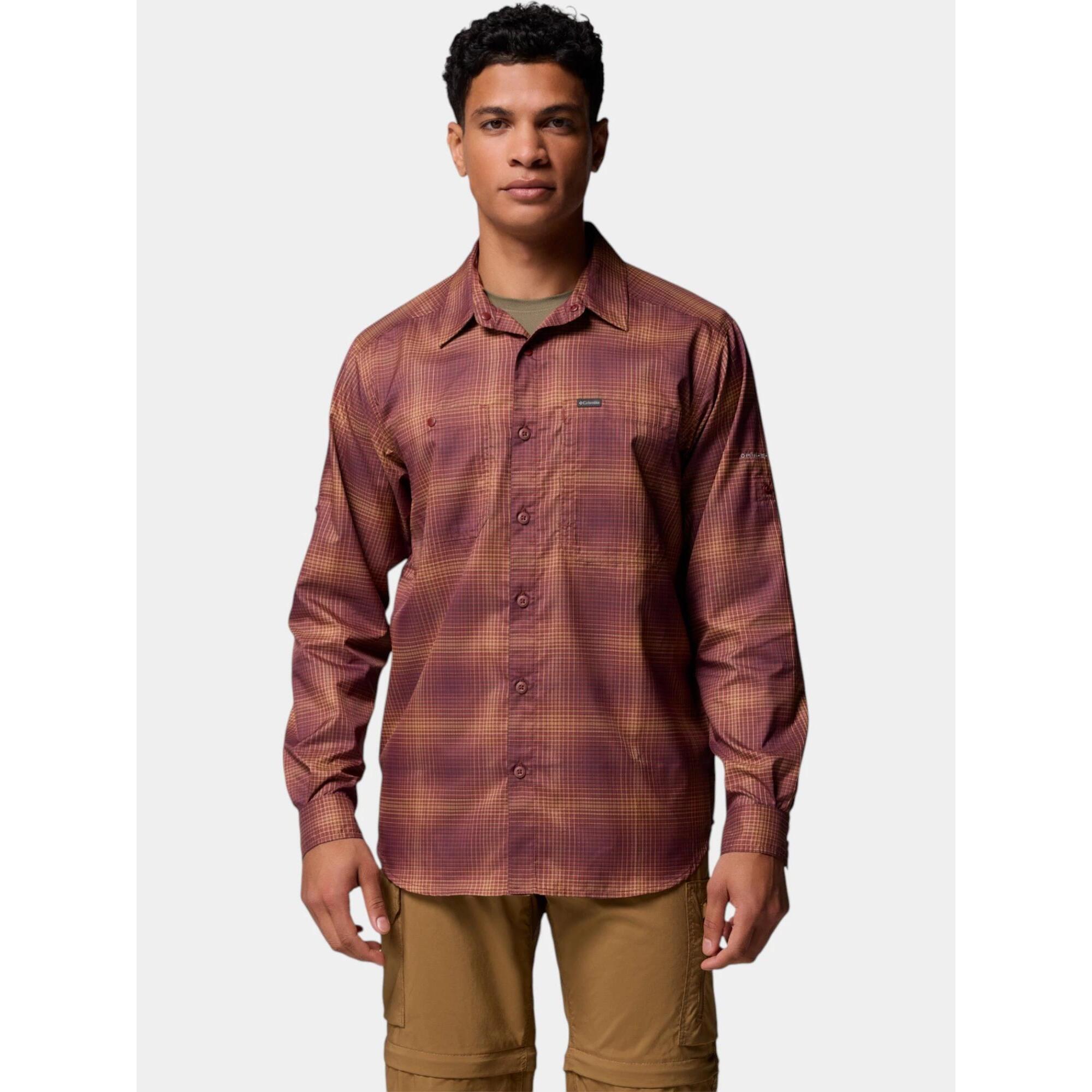 Columbia - Chemise Randonnée Homme Silver Ridge Utility Lite Plaid - Chemise Manches Longues - Marron|rouge - Decathlon
