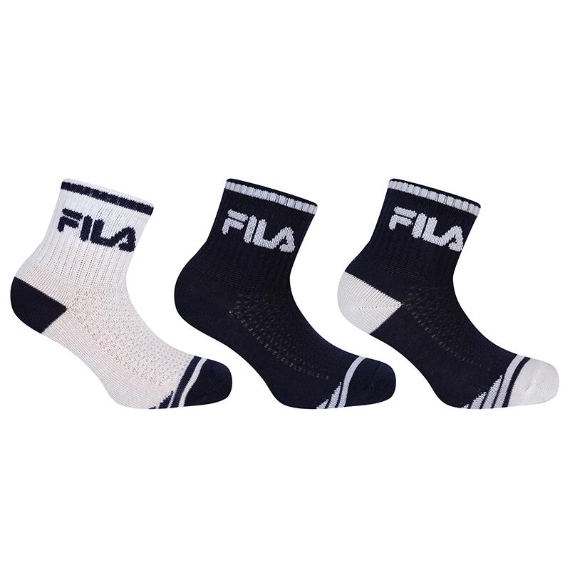 Fila 3-pak skarpetek dla chłopca Quarter biały/granat 27-30