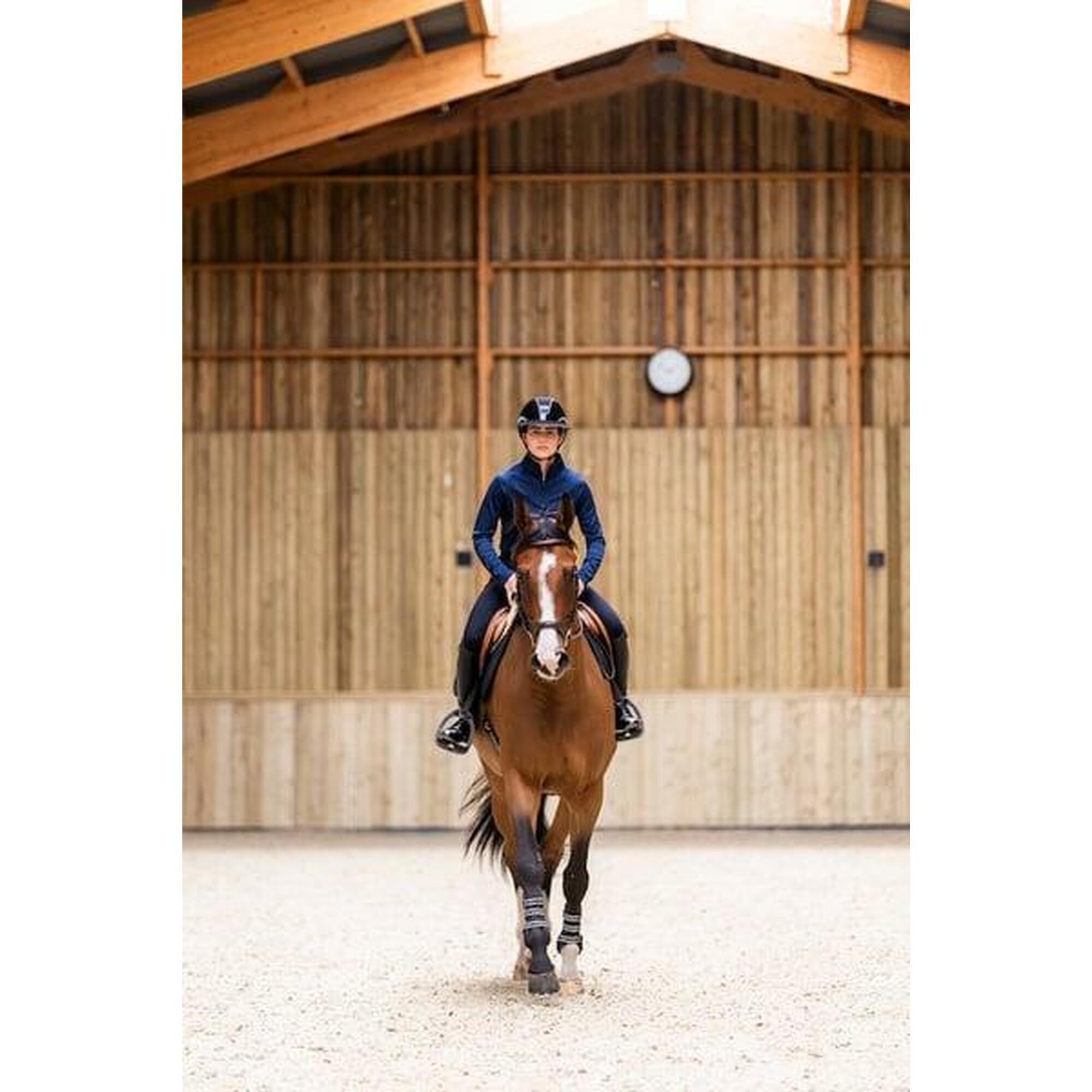 Horse Pilot - Tee-shirt Thermique D'Équitation - T-shirt Manches Longues - Bleu - Decathlon