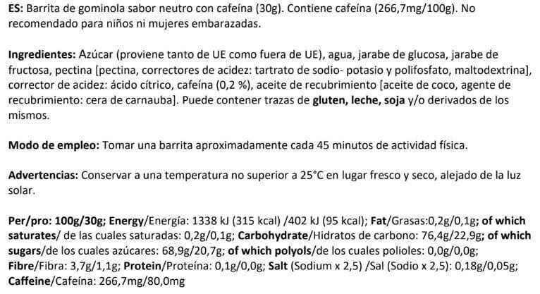 Barrita Gummy Bar con Cafeína - 30g Neutro Amix Nutrition 3/4