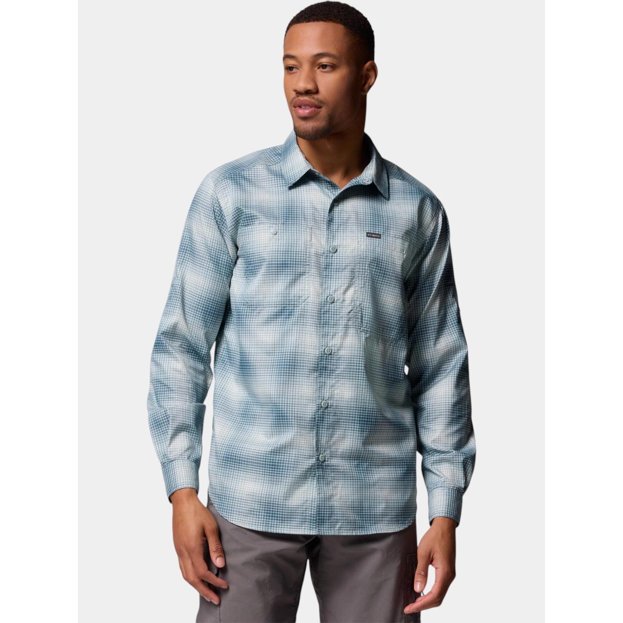 Columbia - Chemise Randonnée Homme Silver Ridge Utility Lite Plaid - Chemise Manches Longues - Beige|bleu - Decathlon