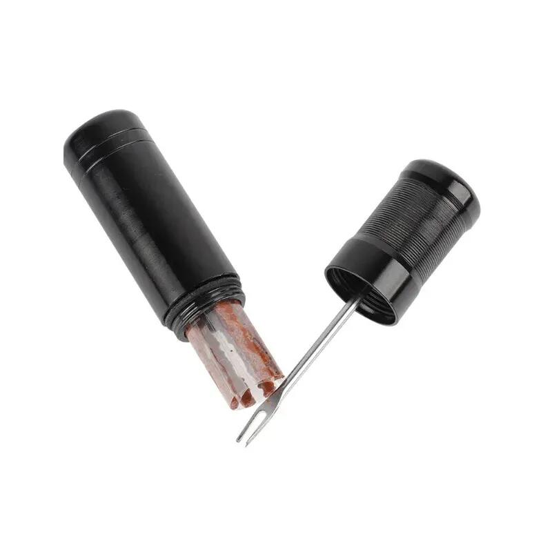 Kit reparação pneu tubeless – ferramenta CNC alumínio + 5 mechas – compacto 3/6