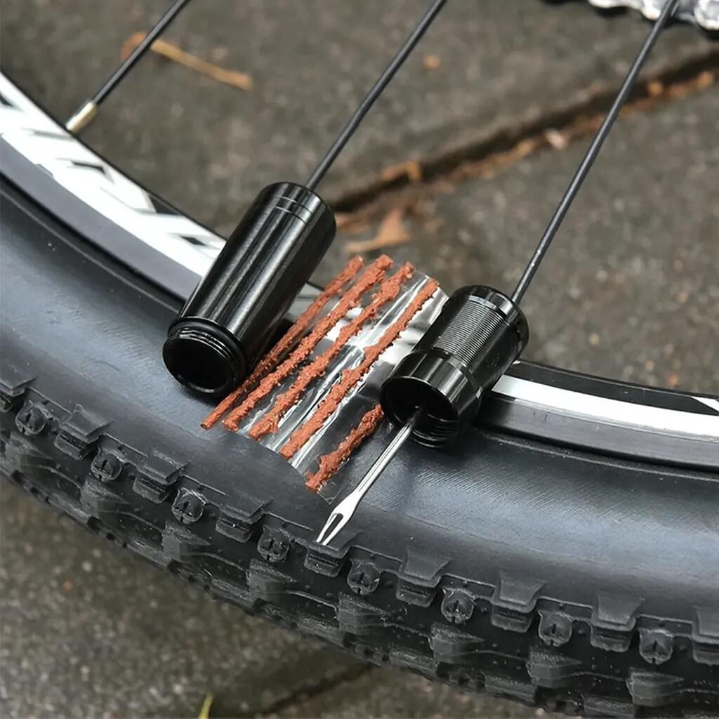 Kit reparação pneu tubeless – ferramenta CNC alumínio + 5 mechas – compacto 2/6