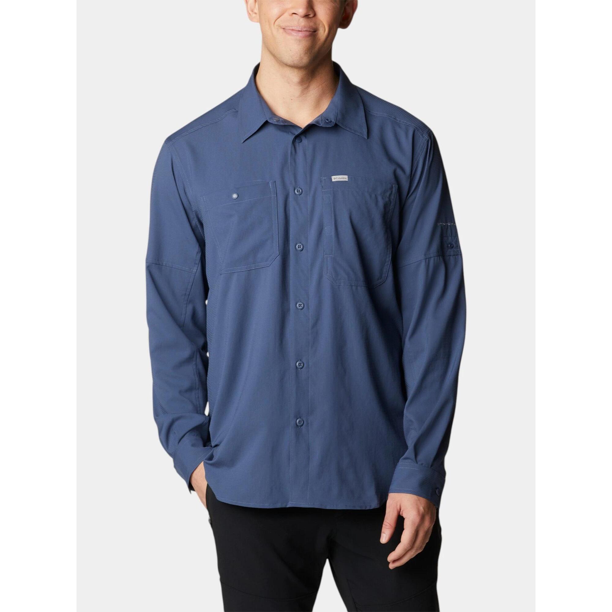 Columbia - Chemise Randonnée Homme Silver Ridge Utility Lite - Chemise Manches Longues - Bleu - Decathlon