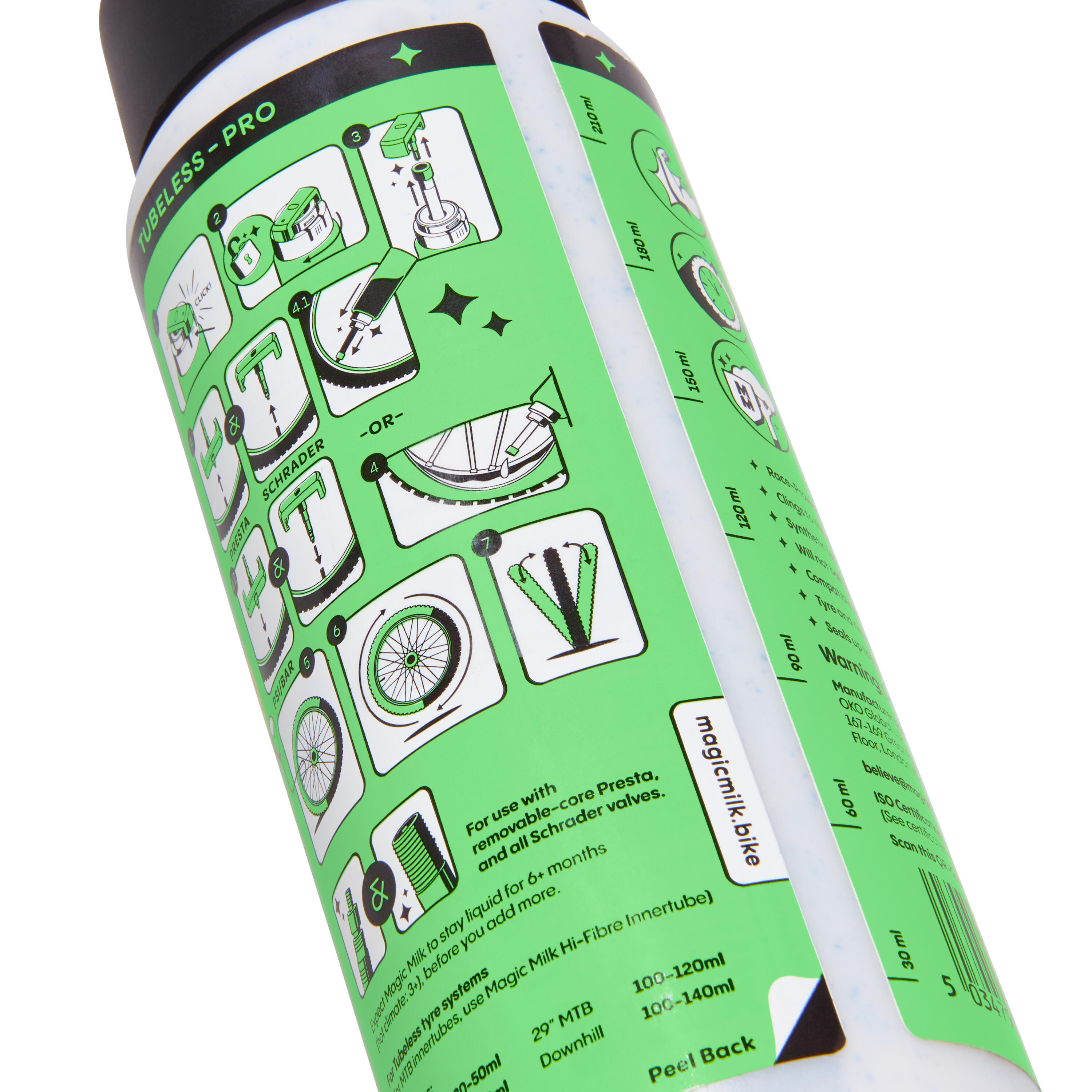 Magic Milk Tubeless Pro tyre sealant 250 ml. | anti lek vloeistof | Tubeless 3/6
