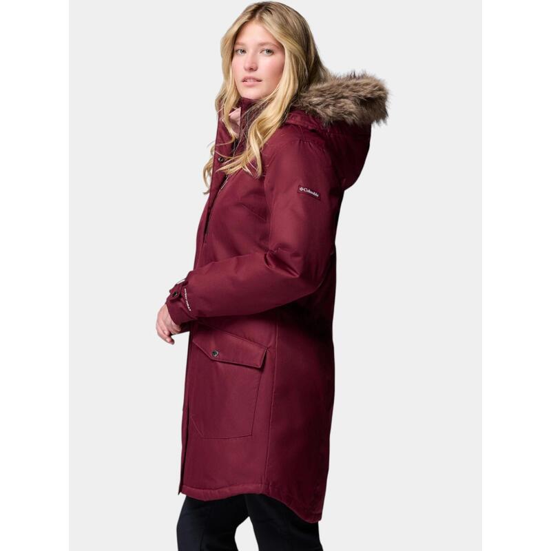 Jacheta de iarna Suttle Mountain Long Insulated Jacket - rosu femei