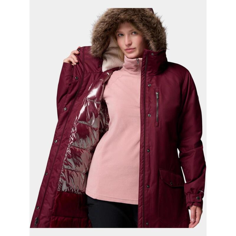 Jacheta de iarna Suttle Mountain Long Insulated Jacket - rosu femei