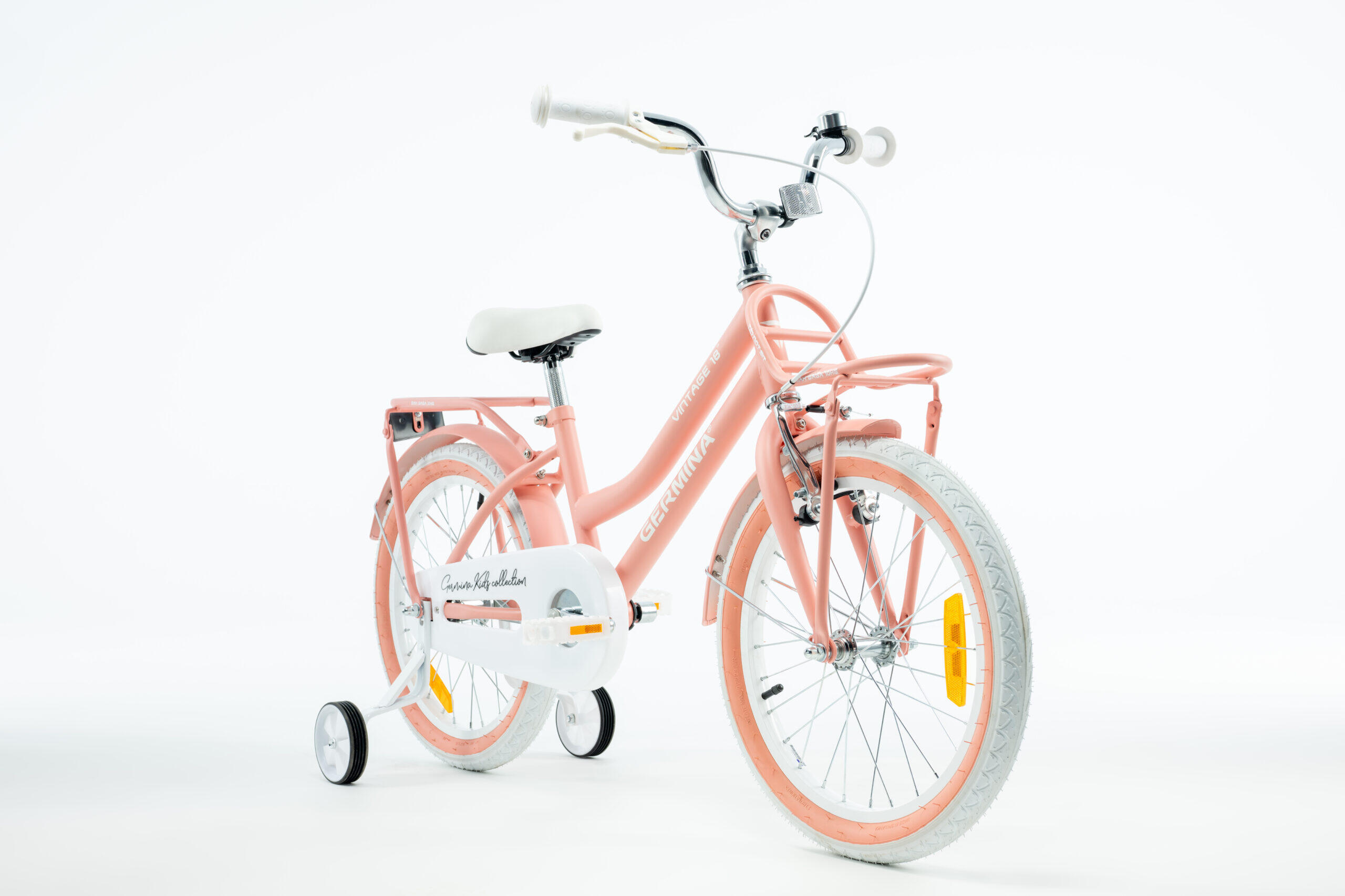 Kinderfiets GERMINA voor meisje 18 inch met zijwieltjes, bagagedrager 2/5