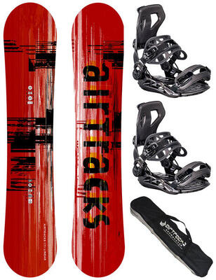 Heren snowboardset board linear camber wide + master binding l + sb tas