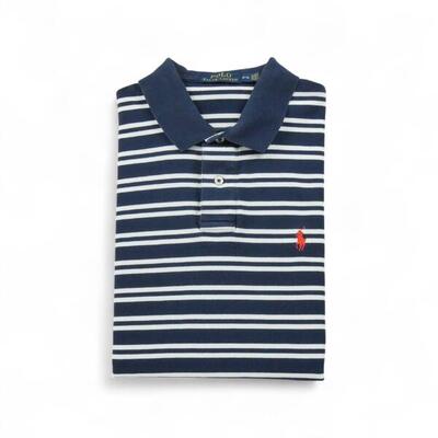 Tweedehands - korte mouw heren polo donkerblauw - als nieuw