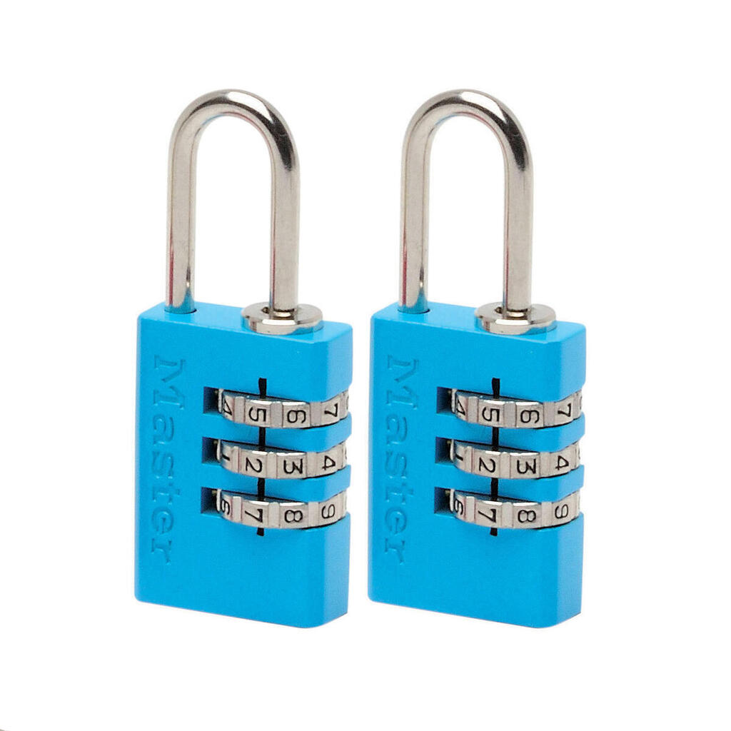 7620EURTCC Pack of 2 Combination Padlocks in Aluminium, Random Color