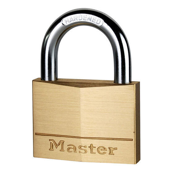 Mosiężna kłódka na klucz Master Lock 170EURD, kolor złoty, 9,8 x 7 x 1,9 cm