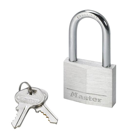 Aluminium hangslot middelhoge beugel, Sleutel, 40 x 76 x 13 mm